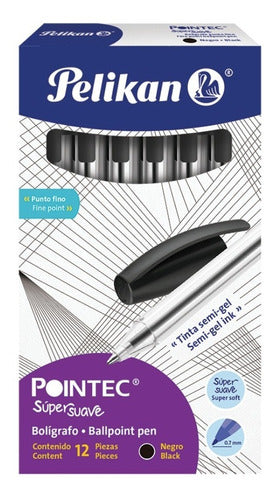 Bolígrafos Tinta Semigel Pointec Pelikan Punto Fino 0.7mm 12 Piezas Elegir Color - MarchanteMX