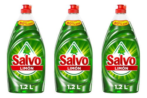 3 Pz Detergente Trastes Salvo Líquido Limón 1,200ml