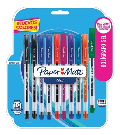 Plumas De Gel Paper Bolígrafos De Colores Mate Punto Fino 10 Piezas