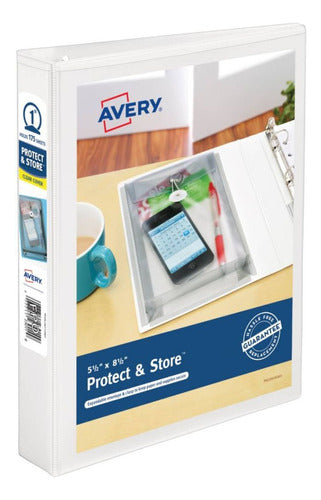 Carpeta Escuela Avery Blanca 3 Arillos 1 Pulgada Resistente
