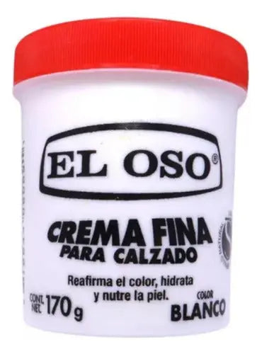 Crema Fina Zapatos El Oso Artículos Piel 170g Color Blanco - El oso