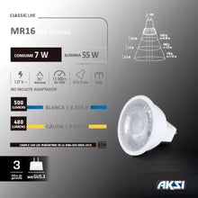 Foco Led Mr16 Dicroico Aksi 7w Base Gu5.3 Luz Blanca