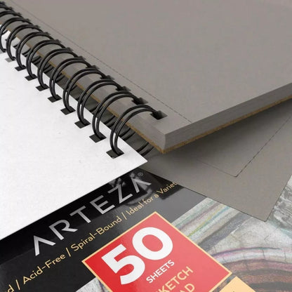 Sketchbook Cuaderno Dibujo Hojas Gris 14x21 Arteza