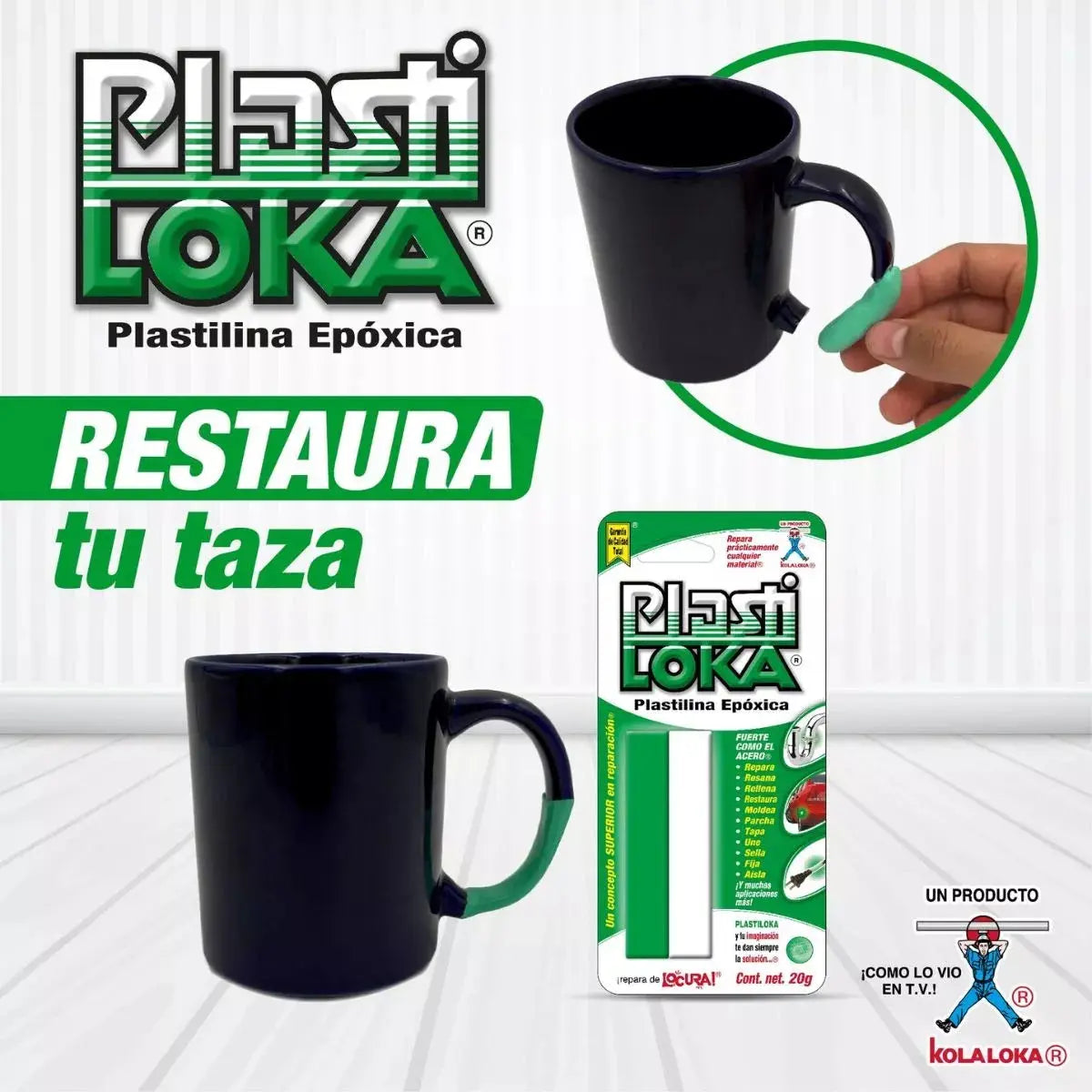 Plastilina Epoxica Plasti Loka 20g Kola Loka - Kola loka - contenido