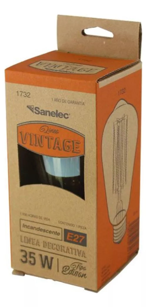 Foco Vintage Edison Sanelec Luz Calida Incandescente