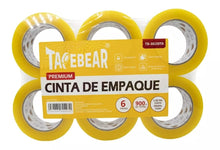 6pz Cinta Canela Transparente Empaque Tapebear Rollo 48mm150m
