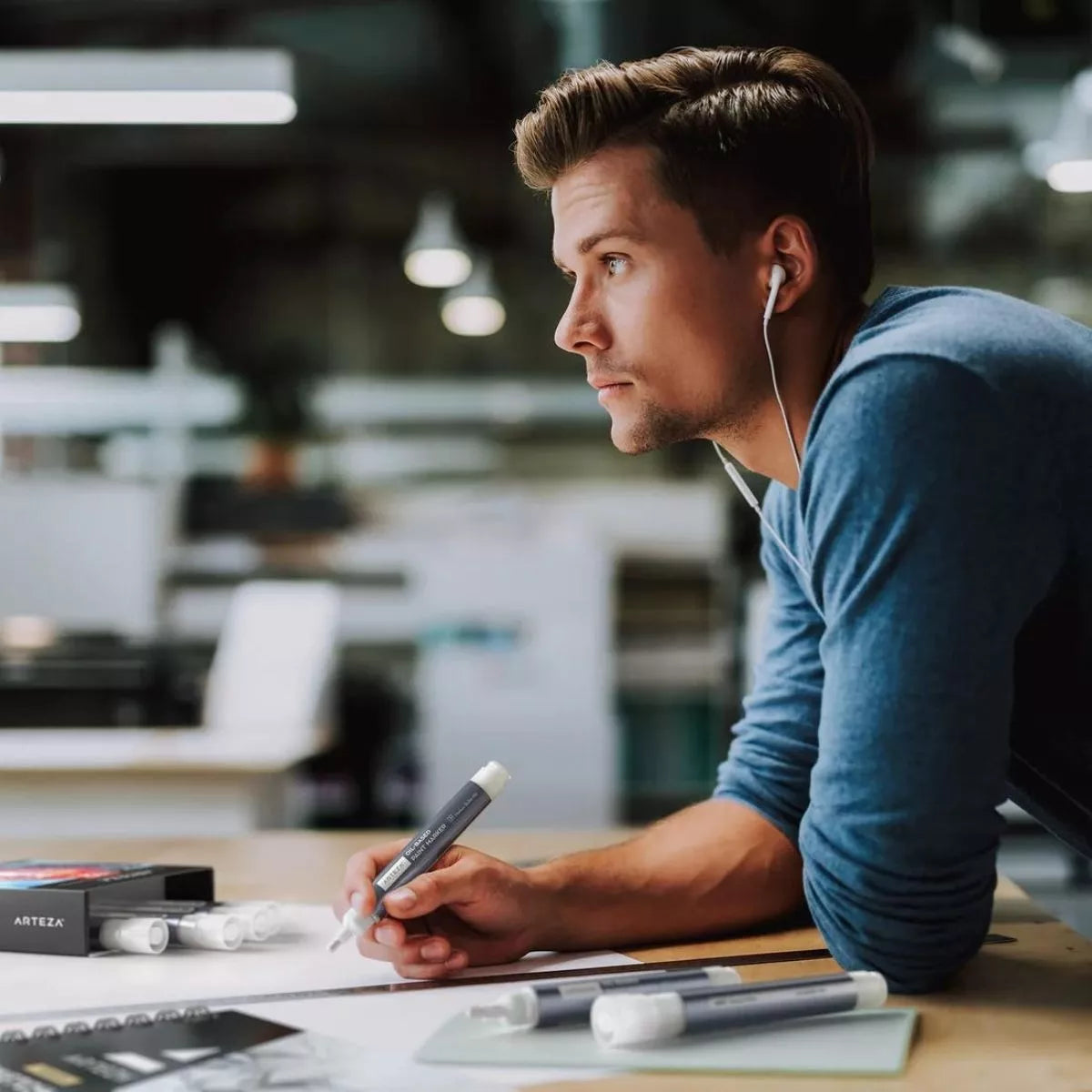 Set 12 Marcador Aceite Permanente Blanco Titanio Arteza