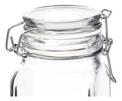Set 6 Frascos Vidrio Hermetico Almacena Tapa Clip 260 ml - Vittori