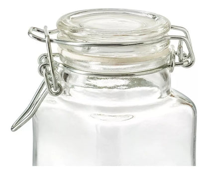 Set 6 Frascos Vidrio Almacena Cocina 100 Ml Tapa Hermetica