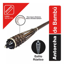 Antorcha Rústica Santul Bambú 1.5 M Jardín Decoracion - Marchante MX