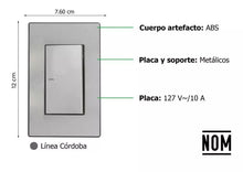 Placa Apagador Sencillo Sanelec 4630 Cordoba Acero Inox. - Sanelec - detalle