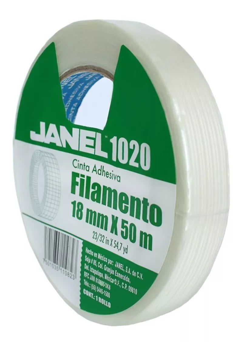 Rollo Cinta Filamento Mono Direccional 18mmx50m Janel