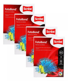 4 Paquetes 2000 Hojas Foto Bond Scribe Carta 95 % Blanco