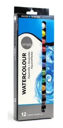 Pintura Acuarela Daler Rowney Simply Tubo 12ml 12 Colores