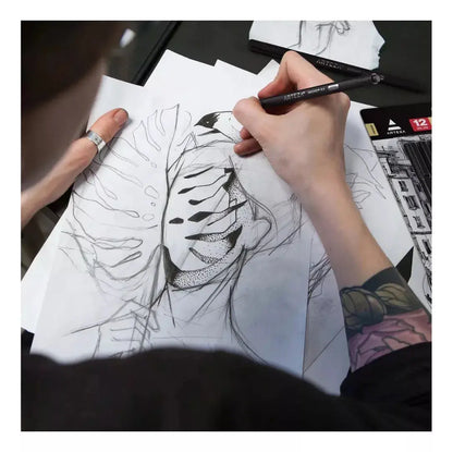 12 Boligrafos Fineliner Inkonic 0.4 Mm Color Negro Arteza - Marchante MX