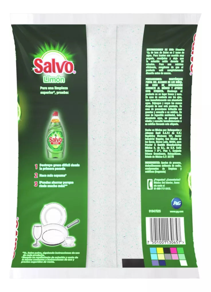 20 Pz Detergente Trastes Salvo Limón Quita Grasa 500g