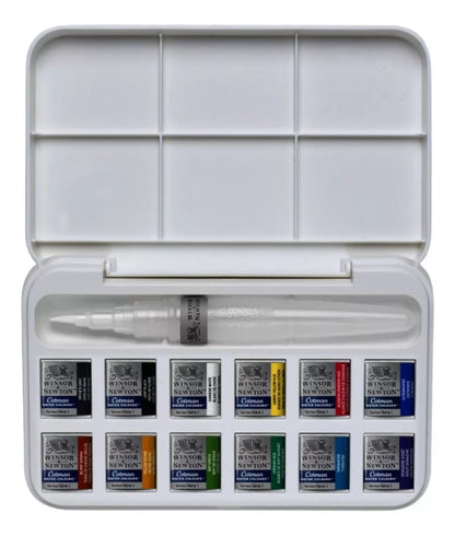Juego de Acuarelas Cotman Brush Pen Winsor & Newton 12 Pastillas