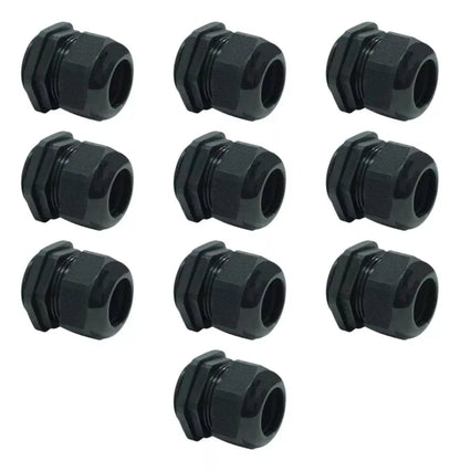 Pack 10 Conectores Glandula Nylon Argos 1/2 Pulgada Negro - Argos - vista lateral