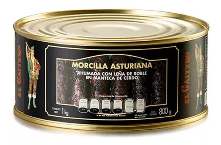 Morcilla Ahumada El Gaitero 1kg Ahumado Leña Alimentos - El Gaitero - vista trasera