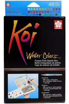 Estuche Portátil 48 Acuarelas Sakura Koi Sketch Box + Pincel