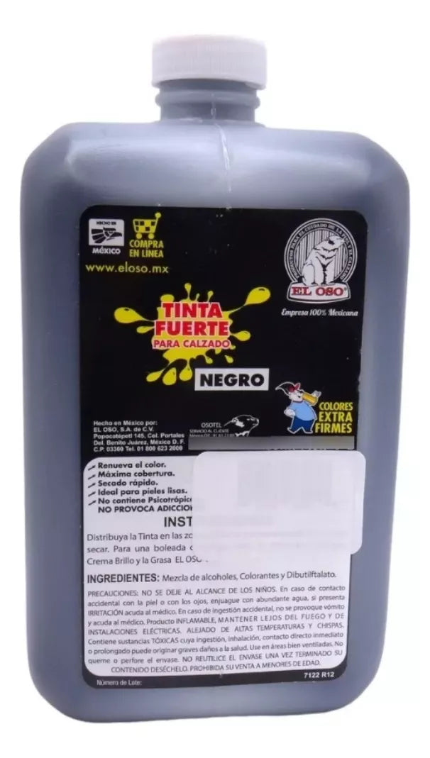 Tinta Fuerte Calzado El Oso Zapatos Color Negro Piel 1 L