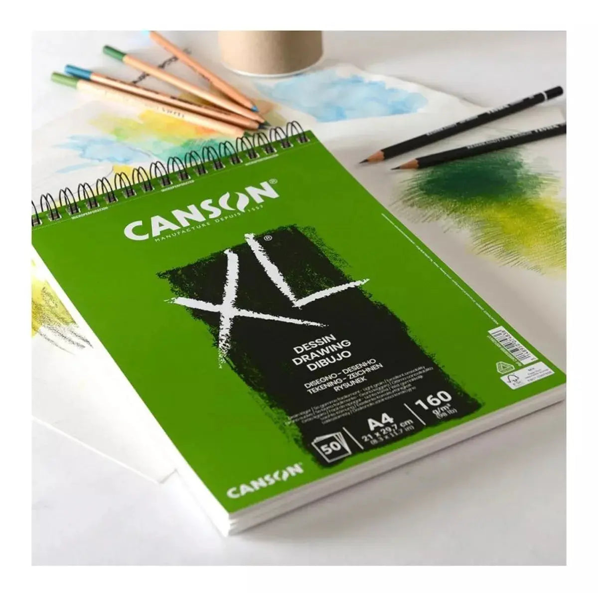 Cuaderno De Dibujo Grano Fino Canson Xl Drawing Dessin 21x29 - Canson - vista lateral