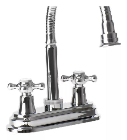 Llave Lavabo Cuello Flexible Hidroflud Mezcladora Cromo