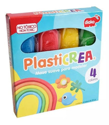 Set 4 Plasticrea Plastilina Diako Masa Moldeable Niño Color