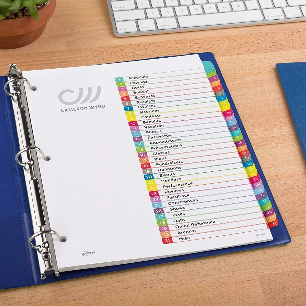 31 Separador Pestañas Numericas Avery Carpeta Multicolores