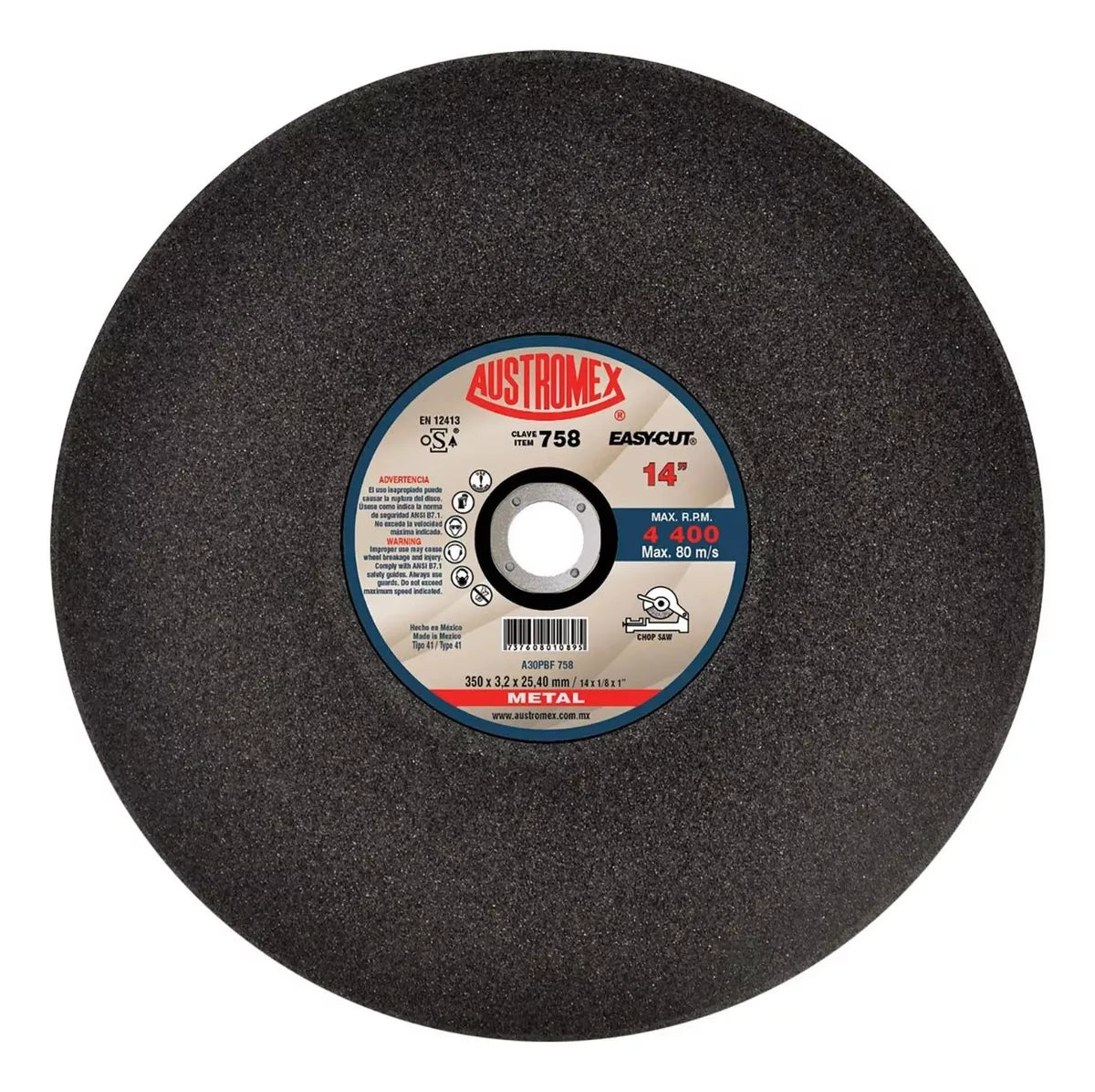 Disco Abrasivo Corte 768 Austromex 14'' Grano 30 Metal