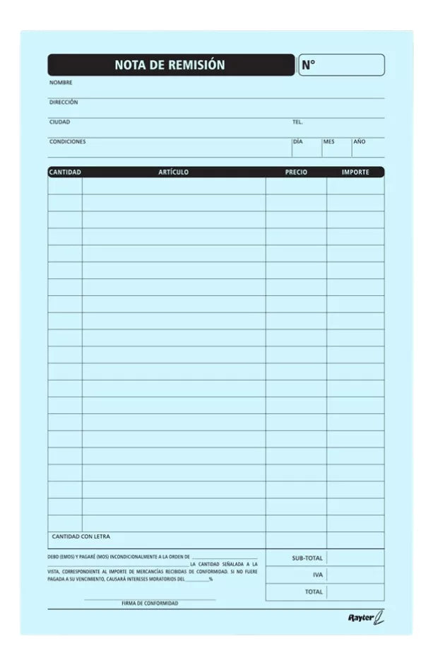 Notas Remision Autocopiante Esquela Rayter 4 Blocks 44h C/u