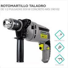 Rotomartillo Gris Aksi 1/2" 500W Profesional Concreto, Madera y Metal