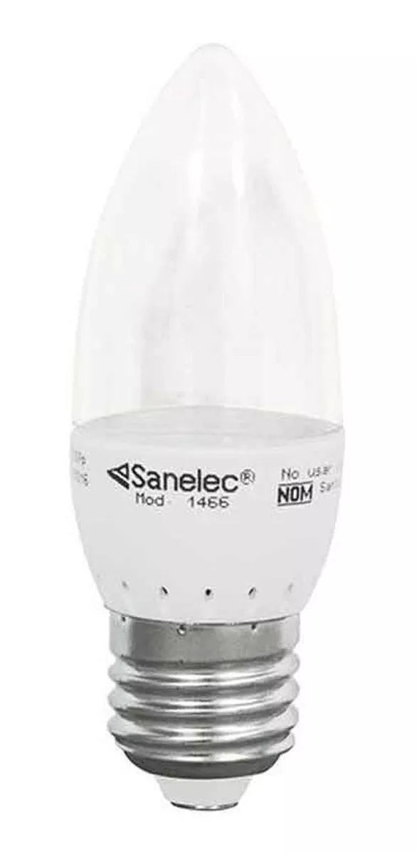 Foco Led 4w Sanelec Tipo Vela Luz Fria Base E27