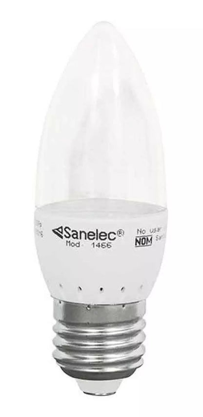 Foco Led 4w Sanelec Tipo Vela Luz Fria Base E27