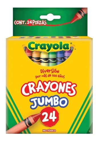 24 Crayones Jumbo Redondos Escolares Dibujo Colorear Crayola