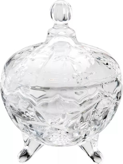 Bombonera Dulcero Vidrio Tapa Patas Vintage Regalo Cristal