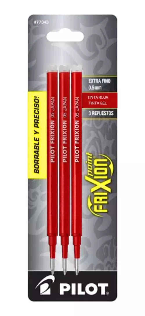 3 Repuestos Boligrafo Pilot Frixion Point Gel Borrable 0.5mm