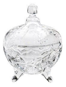 Bombonera Dulcero Vidrio Tapa Patas Vintage Regalo Cristal