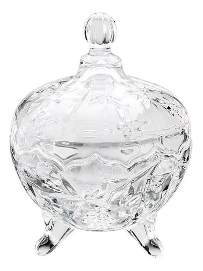 Bombonera Dulcero Vidrio Tapa Patas Vintage Regalo Cristal