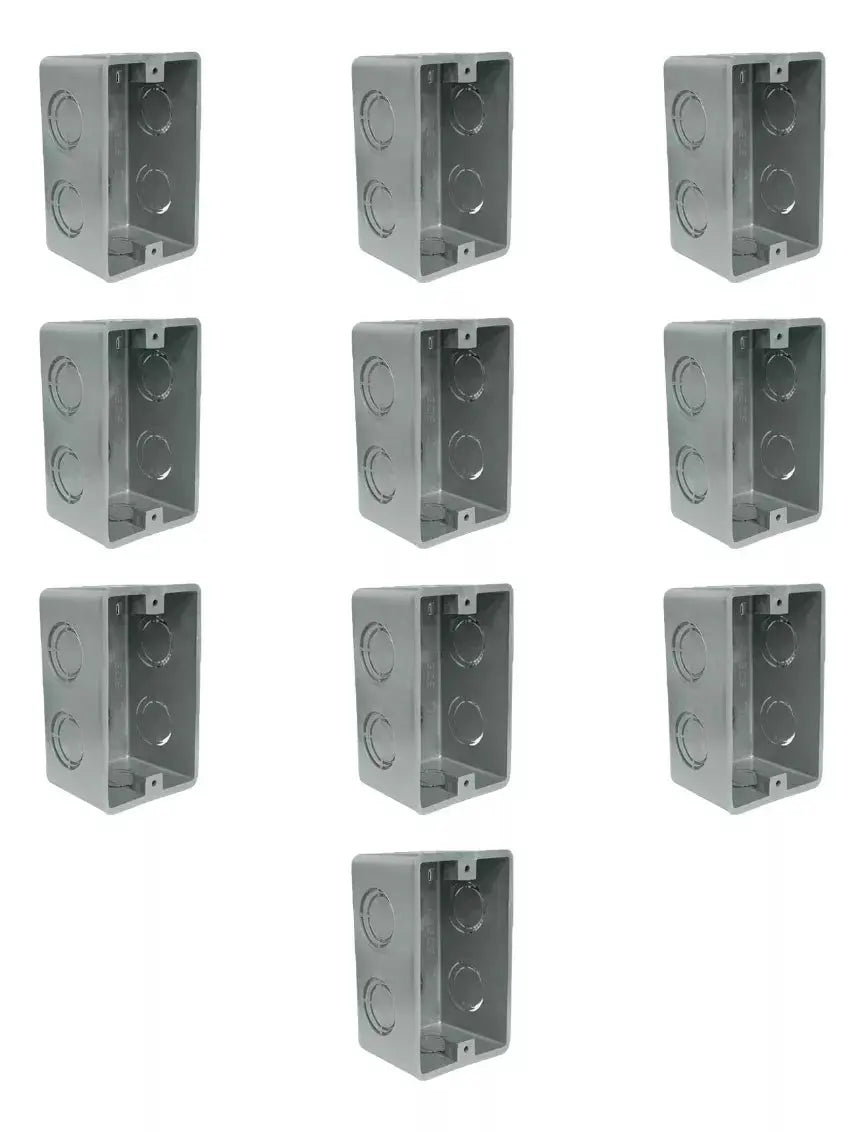Pack 10 Caja Registro Sin Tapa Argos Gris Chalupa Pvc - Argos