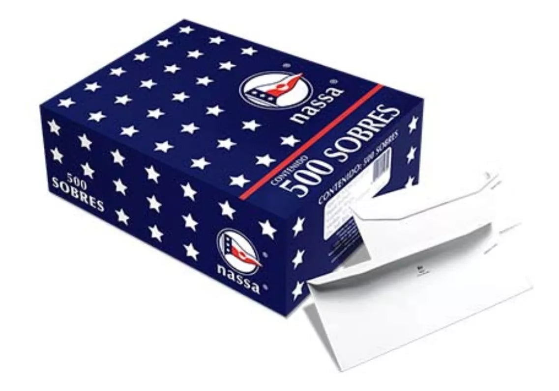 500 Sobre Boston Correspondencia Nassa Color Blanco