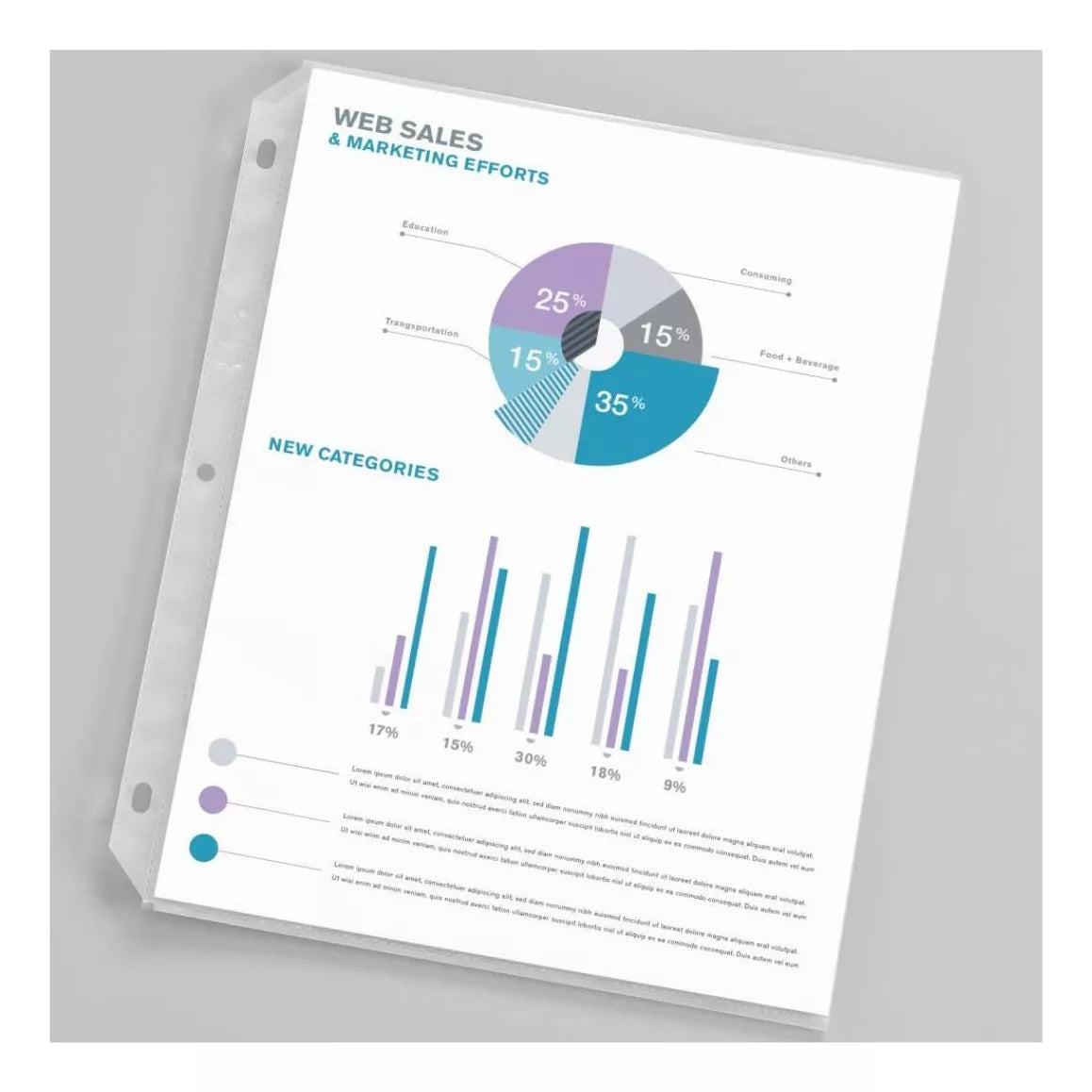 50 Protectores Hojas Avery Tamaño Carta Transparente Carpeta