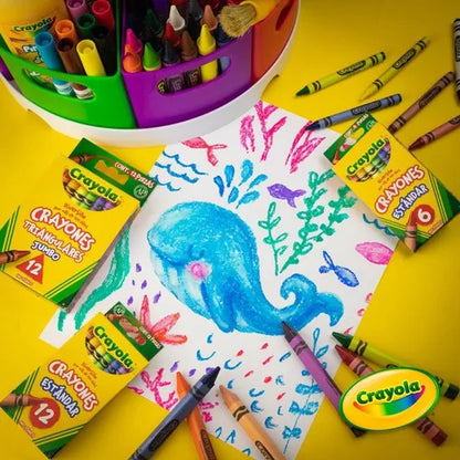 12 Crayones Triangulares Jumbo Colorear Escolar Crayola