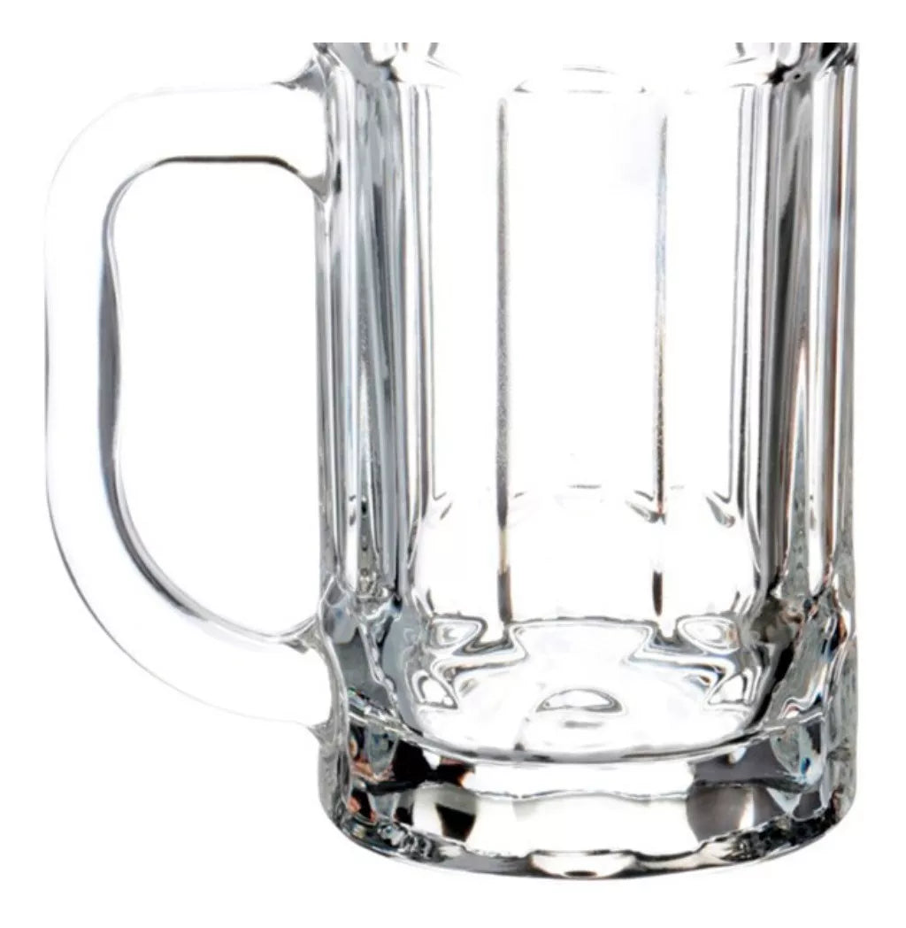 2pz Tarro Cervecero Líneas 400ml Micheladas Vaso Vidrio - Marchante MX