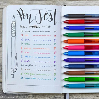 12 Boligrafo Retractil Pentel Energel Bl107 Tinta Gel 0.7mm - Pentel - vista trasera
