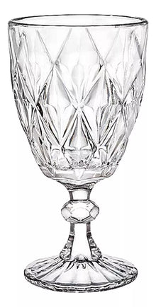 6 Copas Vidrio Labrado Cristal Libia Vino Tinto Blanco