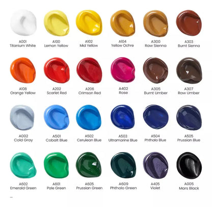 Set 24 Tubos Pinturas Acrilicas Colores Surtidos 22ml Arteza - Coveme - detalle