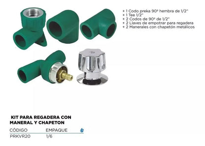 Juego Maneral Regadera Cnx Chapeton Resistente Plateado - CNX