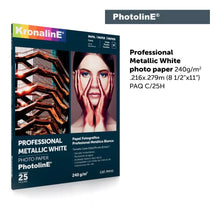 25 Hojas Papel Fotográfico Metallic White Kronaline Ph110