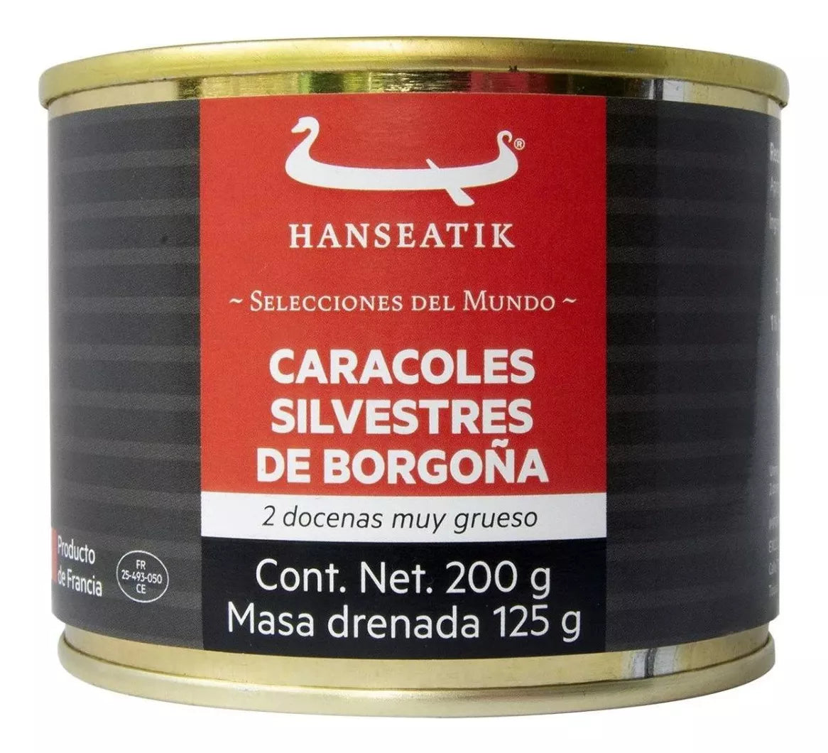 Escargots 2 Docenas Hanseatik Muy Grueso 200g Lata Francia